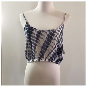 Charlotte Russe Blue& White Tie Dye Crop Top